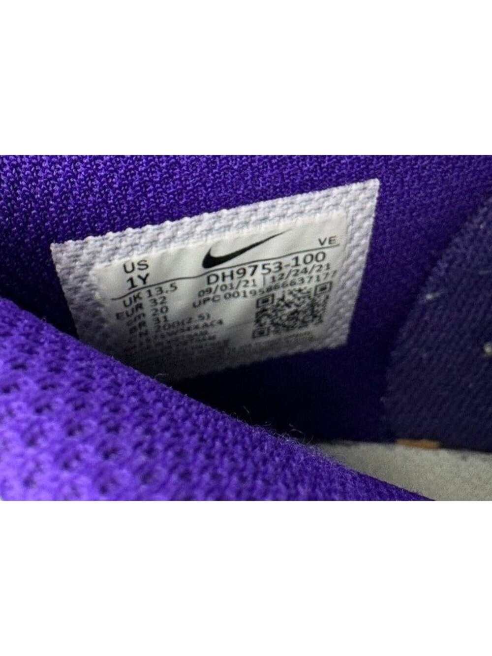 Nike Dunk High Sneakers DH9753-100 Electro Purple/Navy/White Shoes Youth Size 1Y - Picture 10 of 10
